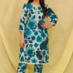 Ocean Bloom – 2-Piece Unstitched Printed Set