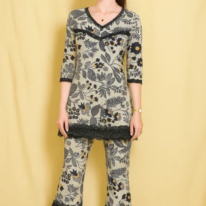 Grey Bloom – 2-Piece Unstitched Printed Set
