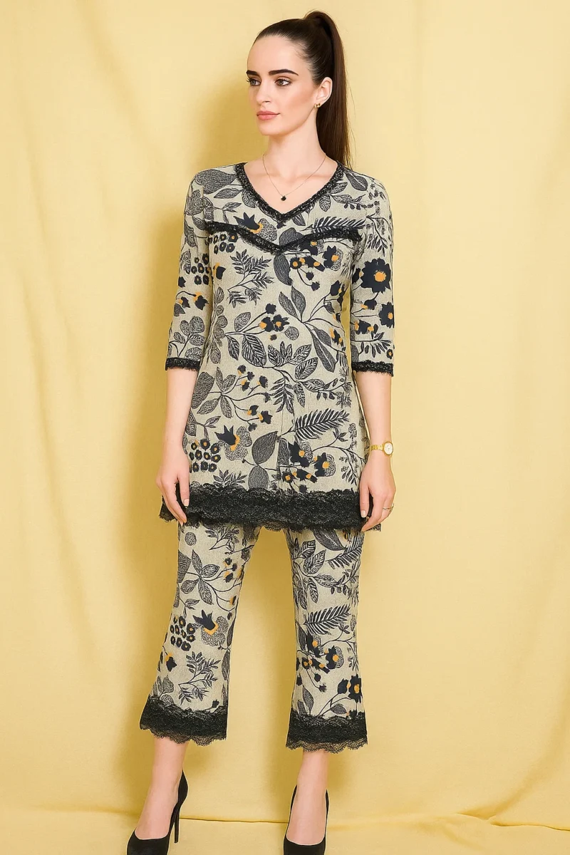 Grey Bloom – 2-Piece Unstitched Printed Set