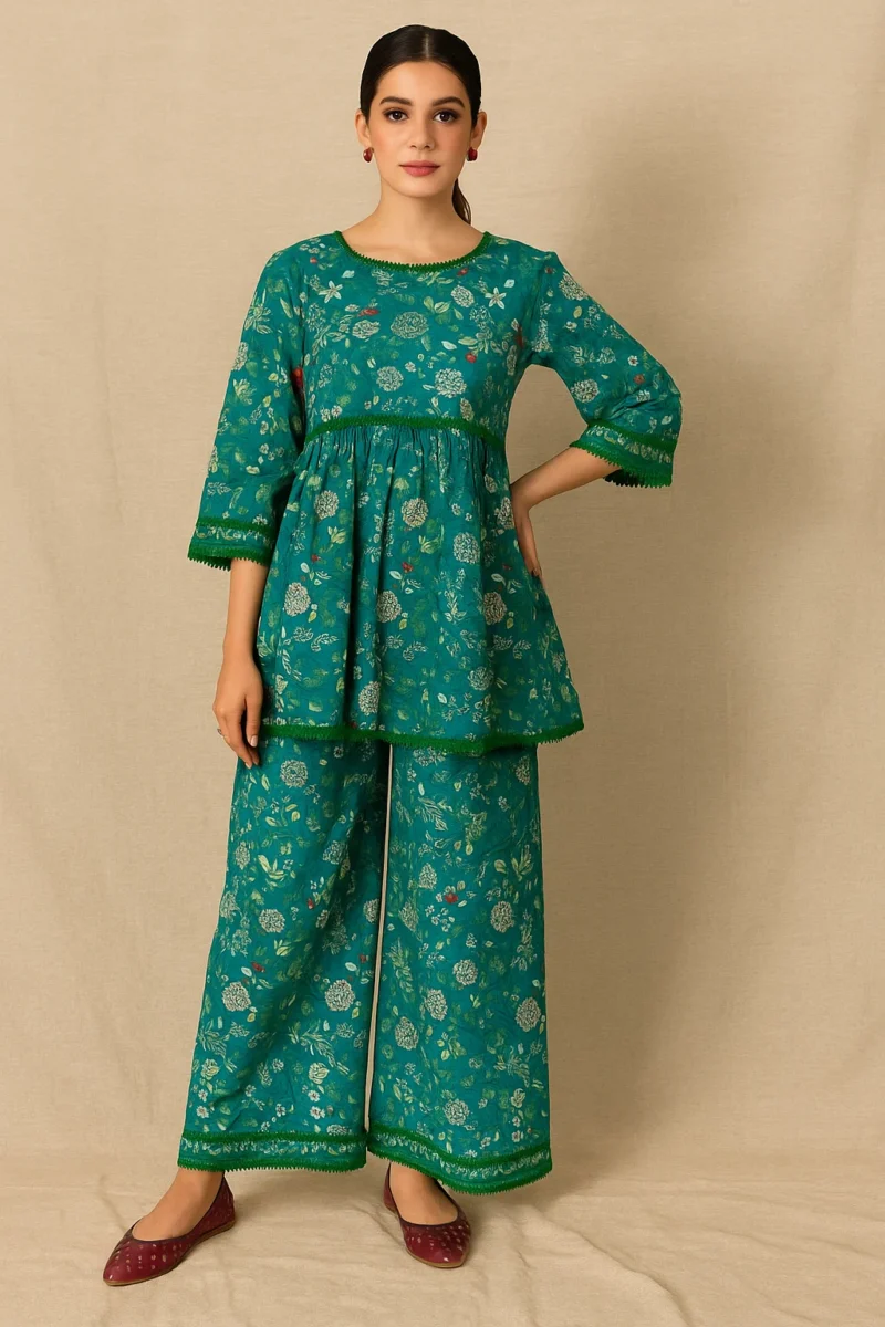 Mint charm – 2-Piece Unstitched Printed Set